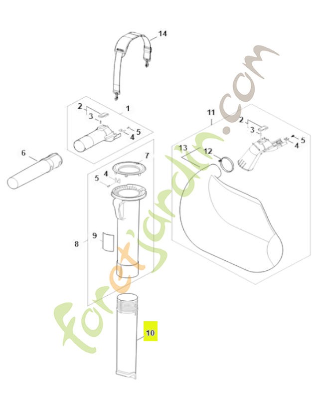 Tube d'aspiration référence SA02-708-3501 - Pièce détachée Stihl / Vicking