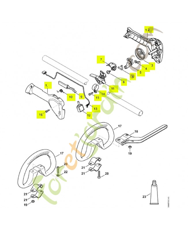 Poignée de commande 4863-790-1320- Pièce détachée Stihl