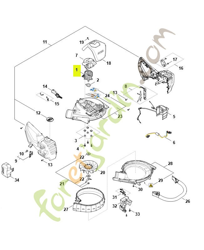 Moteur électrique SA02-600-0201- Pièce détachée Stihl / Vicking
