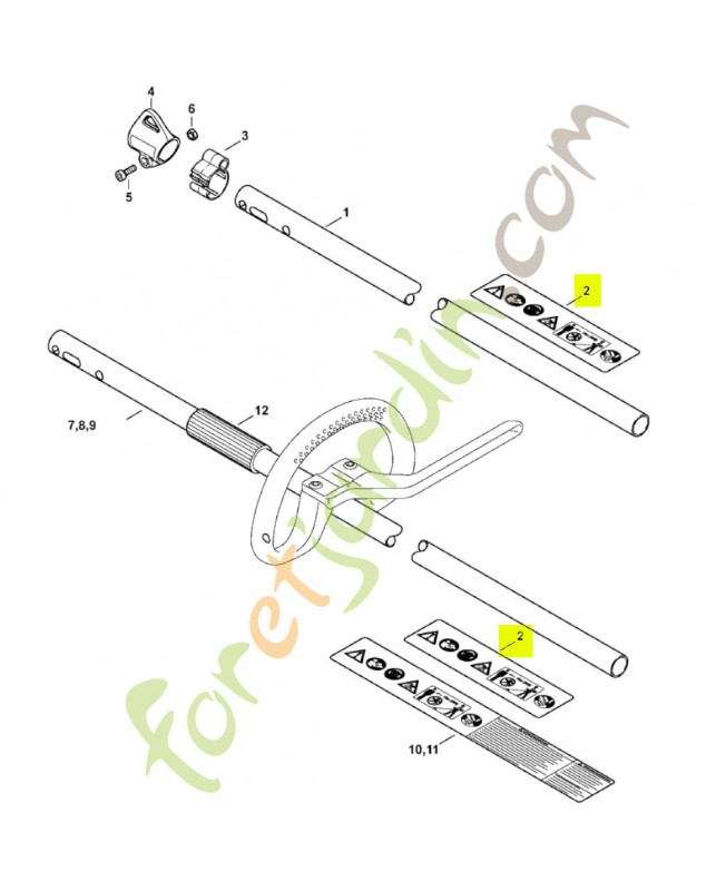 Pictogramme d'avertissement fsa 0000-967-7339 - Pièce détachée Stihl