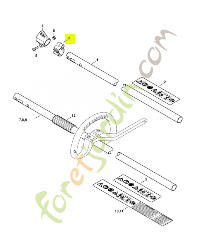 Support ø 25.4 mm 0000-182-2100 - Pièce détachée Stihl