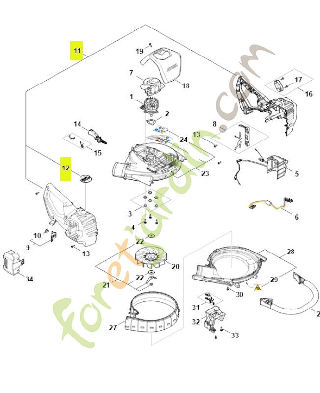Carter de poignée SA07-790-1000- Pièce détachée Stihl / Vicking
