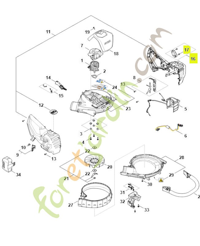 Couvercle SA07-820-8000 - Pièce détachée Stihl / Vicking