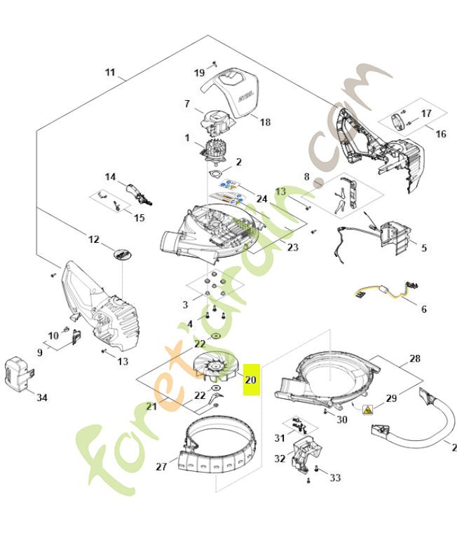Turbine SA07-704-3400- Pièce détachée Stihl / Vicking