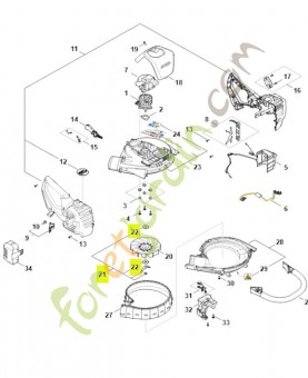 Jeu de pièces couteau de broyage SA02-770-0900- Pièce détachée Stihl / Vicking