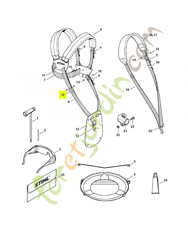 Boucle de réglage 25 mm 4119-718-6300- Pièce détachée Stihl