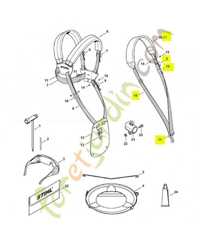 Harnais simple Stihl pour petite débroussailleuse ref 4119-710-9012