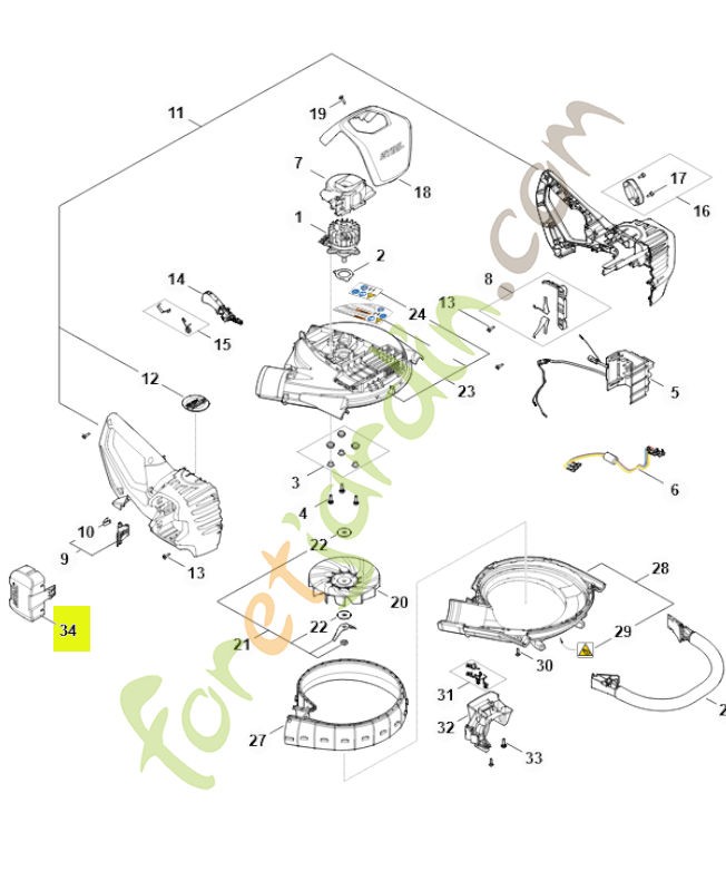 Couvercle de logement pour batterie AP stihl 4850-602-0900