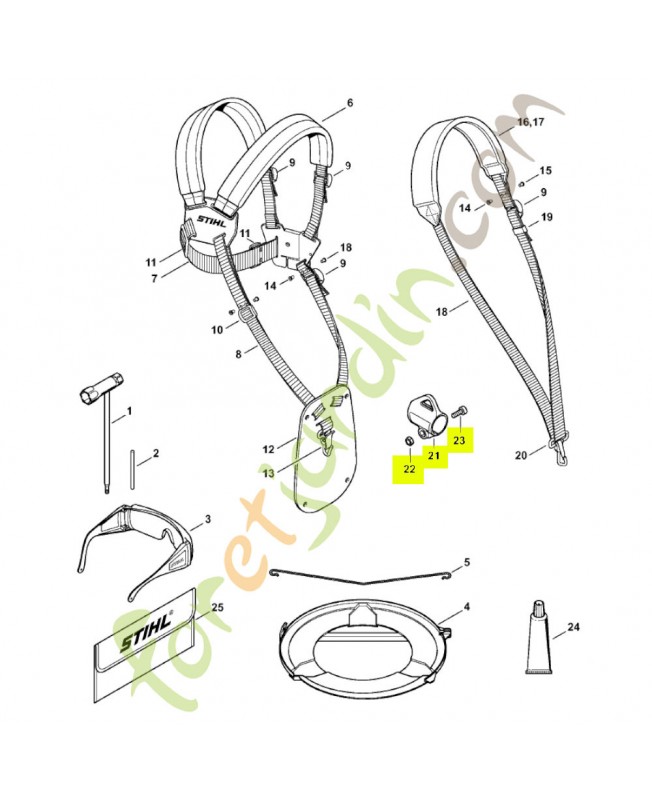 Oeillet de suspension 0000-790-8801- Pièce détachée Stihl