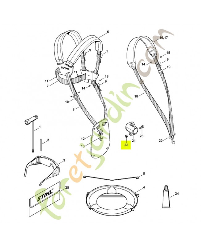 Ecrou à six pans m5 9210-261-0700 - Pièce détachée Stihl