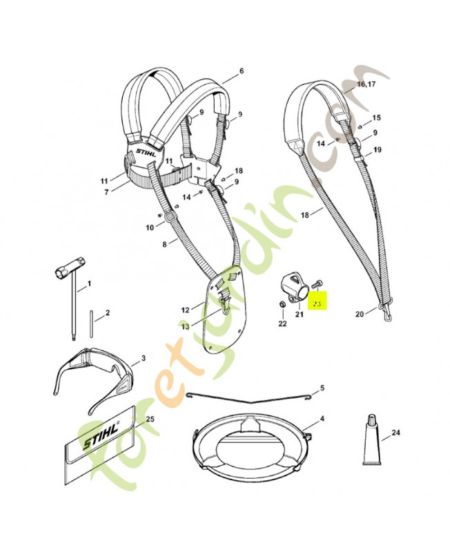 Vis cylindrique is m5 x 16 9022-341-0980 - Pièce détachée Stihl