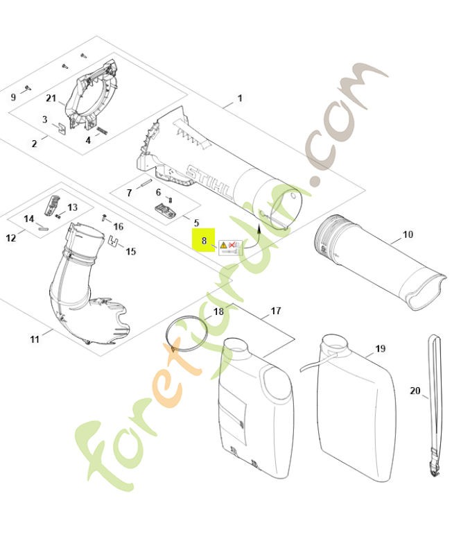 Plaque indicatrice SA07-967-7600- Pièce détachée Stihl / Vicking