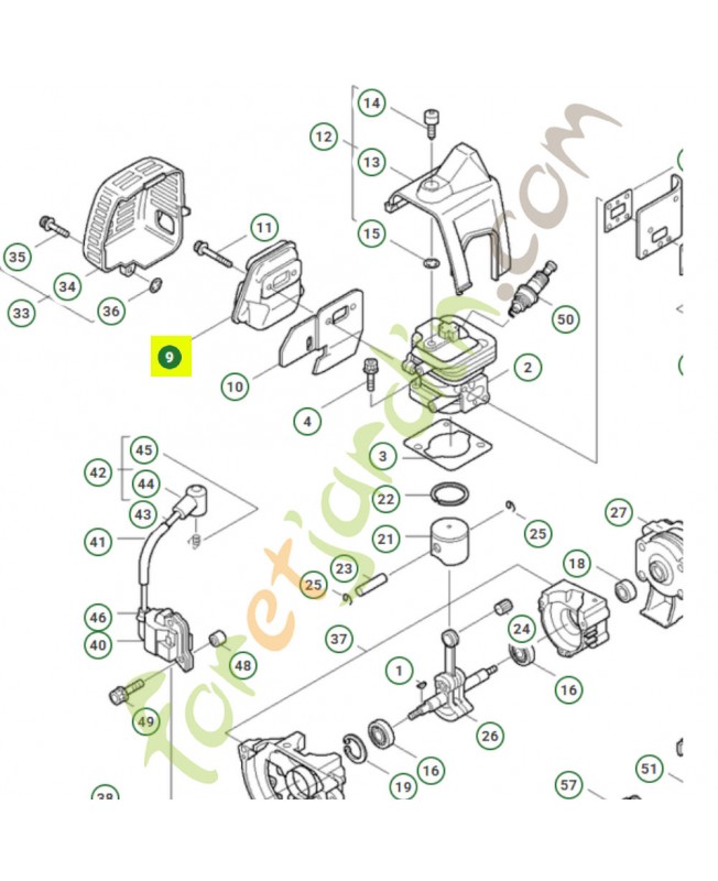 Silencieux 544303801- Pièce de détachée Husqvarna