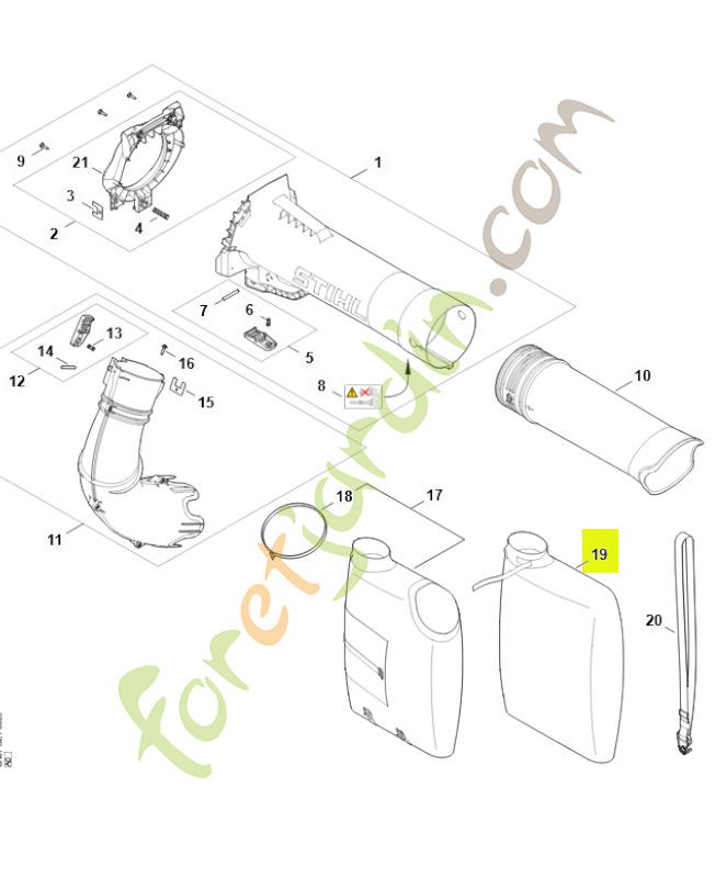 Housse pour sac de ramassage SA07-820-4800- Pièce détachée Stihl / Vicking