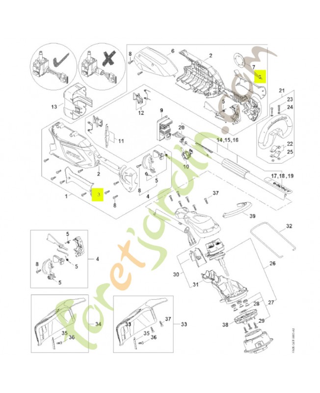 Monture de poignée FA05-790-0600 - Pièce détachée Stihl