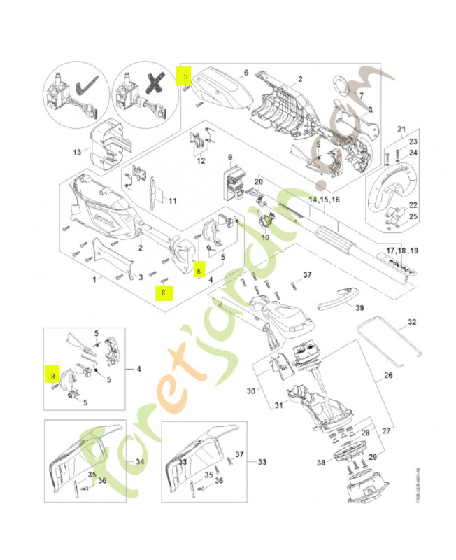 Vis cylindrique IS-P4x16 9074-478-3025. Pièce détachée Stihl