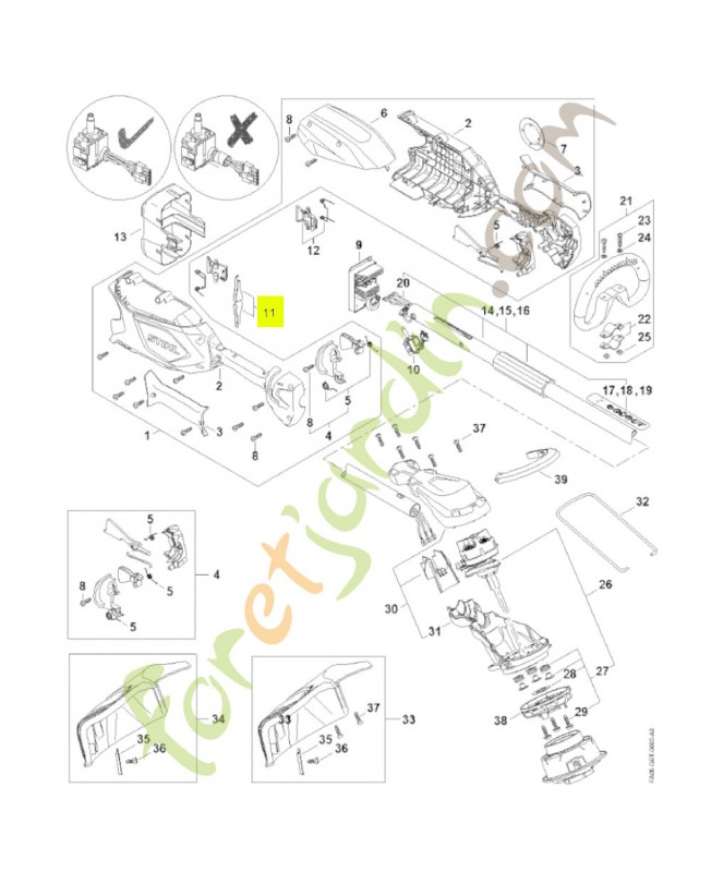 Ressort MA01-791-3100. Pièce détachée Stihl