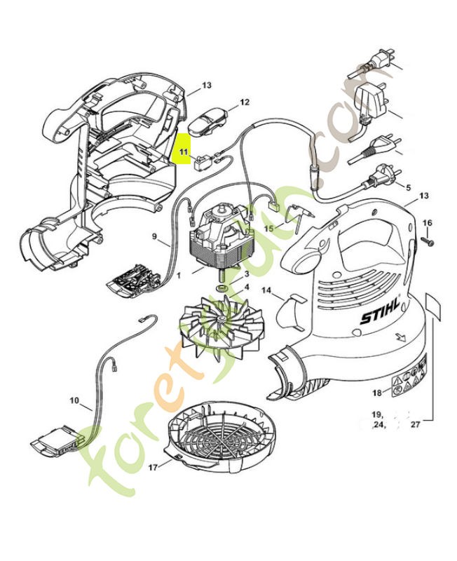 Interrupteur m/a 4811-435-0300. Pièce de rechange Sithl / Vicking