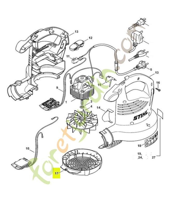 Grille de protection 4811-706-8001. Pièce détachée Stihl