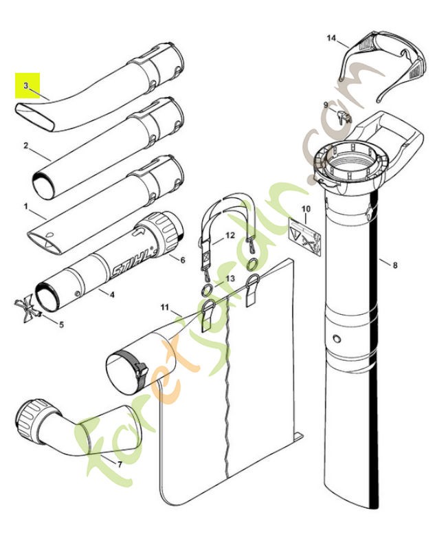 Buse plate coudée 4241-708-6302. Pièce de rechange Sithl / Vicking