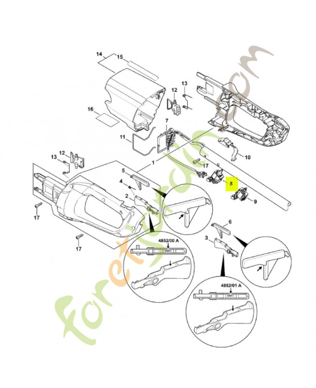 Commutateur Stihl ref. 4852-430-0502 Remplace référence 4852-430-0501