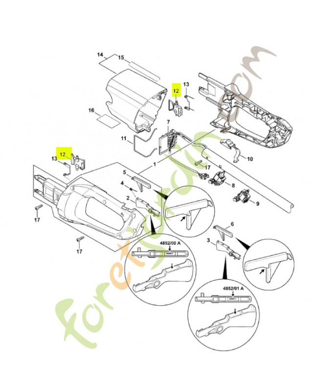 Levier d'arret 4852-435-7301 - Pièce détachée Stihl