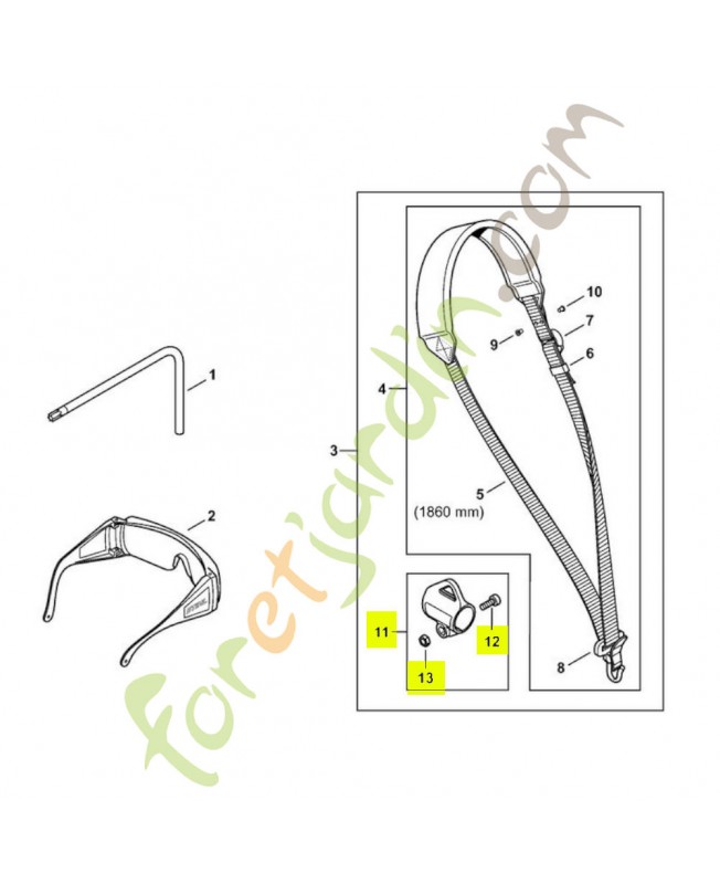 Oeillet de suspension 0000-790-8801- Pièce détachée Stihl
