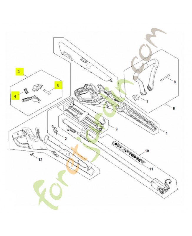 Jeu d'éléments de commande FA10-007-3800- Pièce détachée Stihl