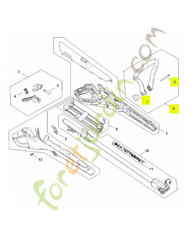 Poignée en forme d'étrier FA10-790-1200- Pièce détachée Stihl