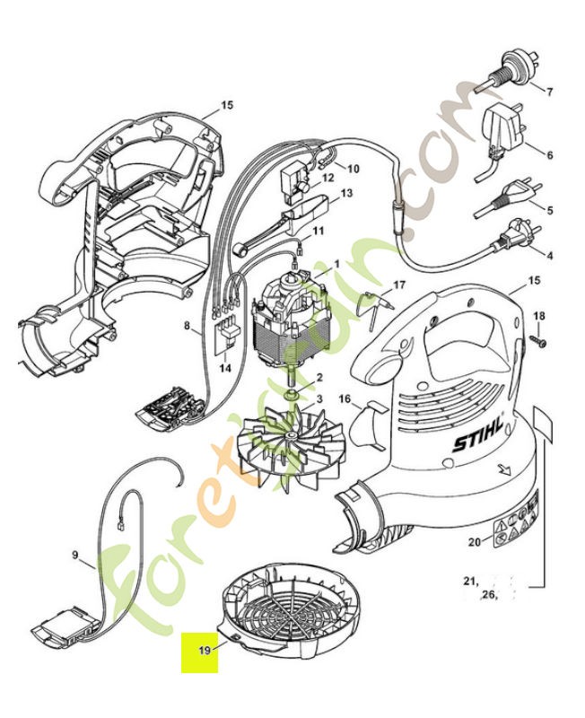 Grille de protection 4811-706-8001. Pièce détachée Stihl
