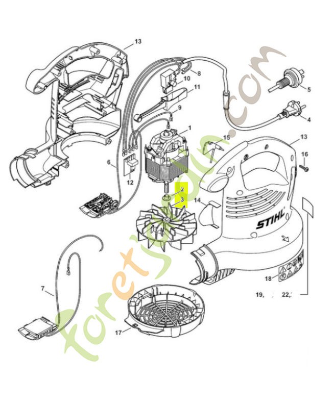 Turbine 4811-700-3401. Pièce détachée Stihl / Vicking