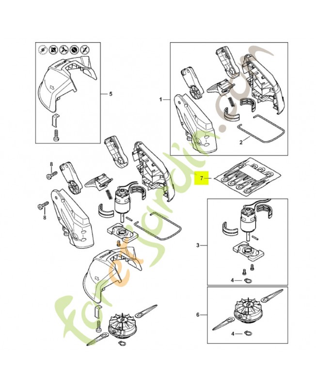 Jeu de 8 couteaux polycut 2-2 et 3-2 stihl réf. 4008-007-1000 en stock