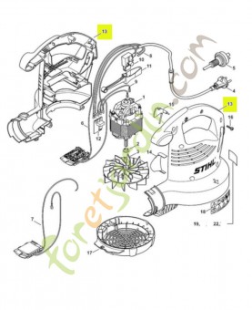 Carter de turbine stihl ref. 4811-700-4126 remplace référence 4811-700-4113