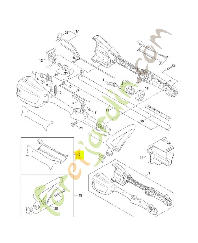 Monture de poignee 4522-790-0600 - Pièce détachée Stihl