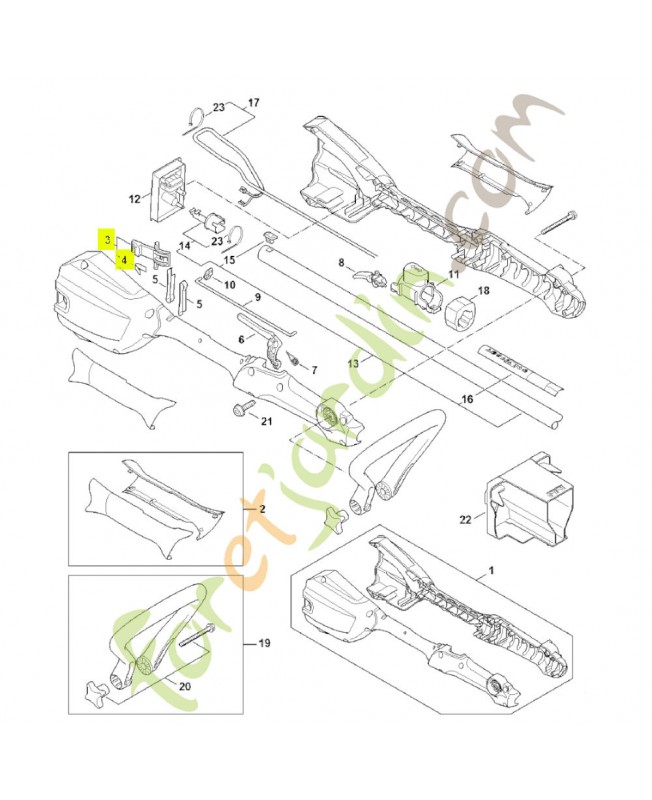 Levier d’arrêt 4522-430-9800. Pièce détachée Stihl