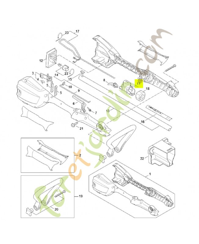 Bouton d'encliquetage 4522-740-5500- Pièce détachée Stihl