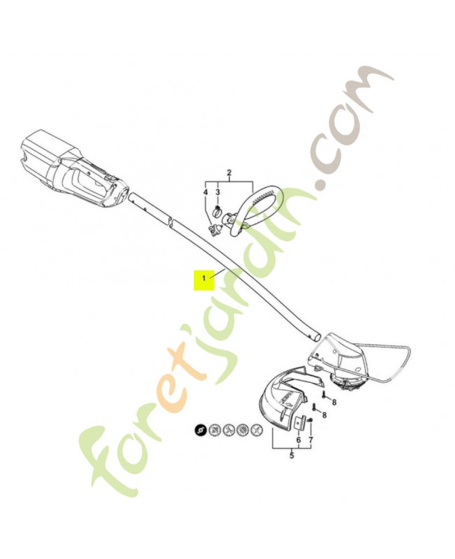 Tube complet d.25,4mm 4852 710 7100- Pièce de détachée Sithl
