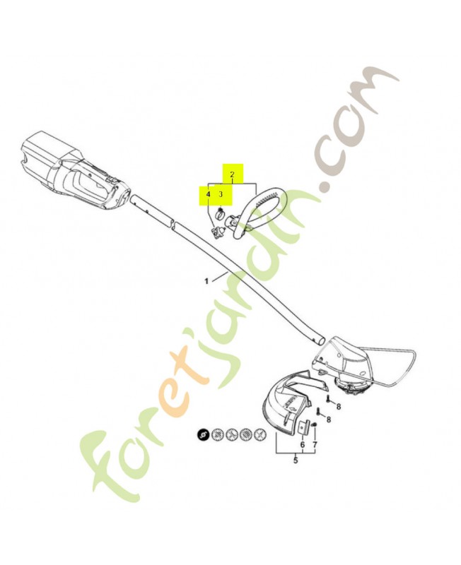 Poignee en arc 4144-790-1201- Pièce de détachée Sithl