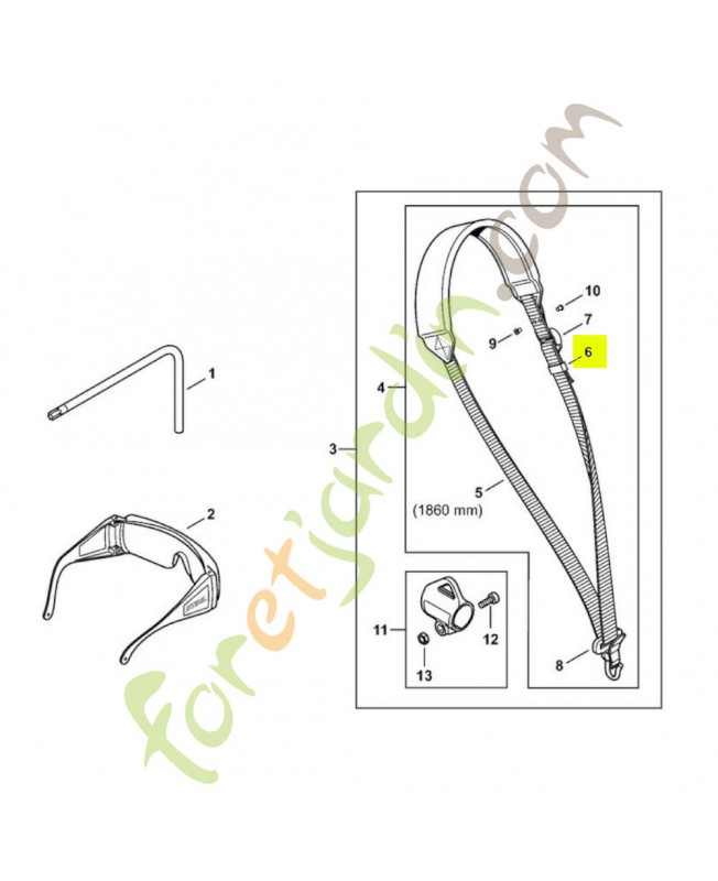 Boucle de réglage 4119-718-6320. Pièce détachée Stihl