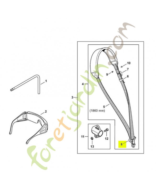 Mousqueton 4119-710-6900. Pièce détachée Stihl
