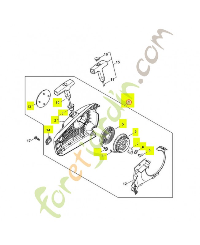 Carter de ventilateur avec lanceur 1137-080-2115- Pièce détachée Stihl