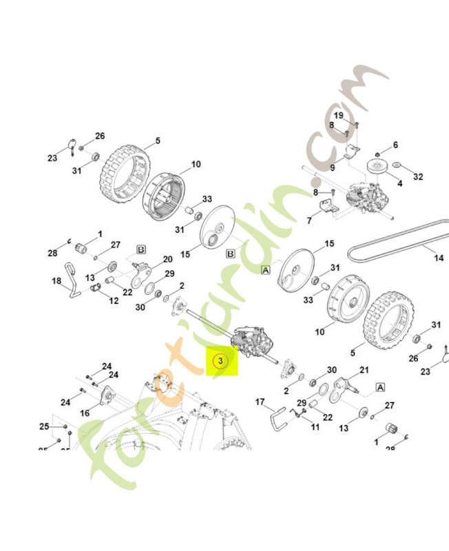 Transmission mb 756-gs 6378-640-0110- Pièce détachée Stihl