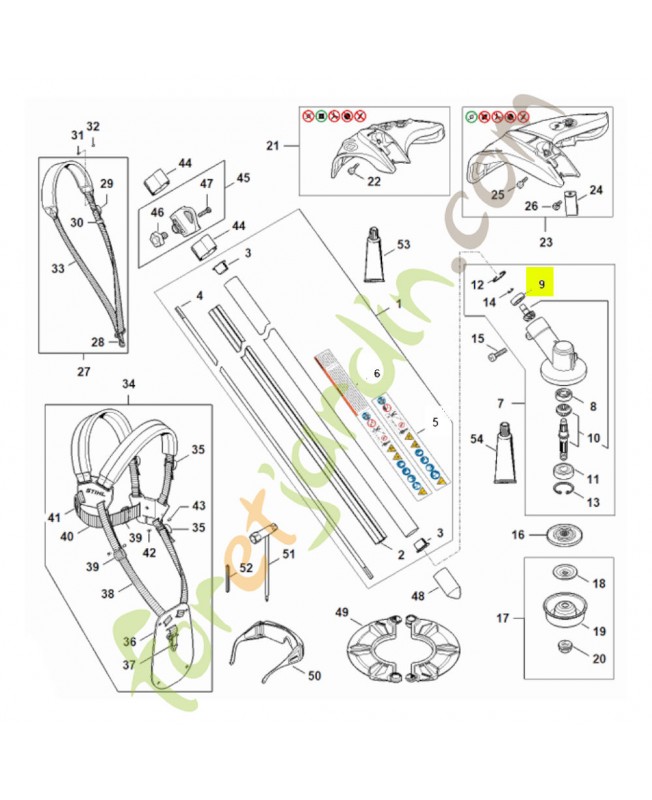 Roulement rainuré à billes 609-2z 9503-003-9848 - Pièce détachée Stihl