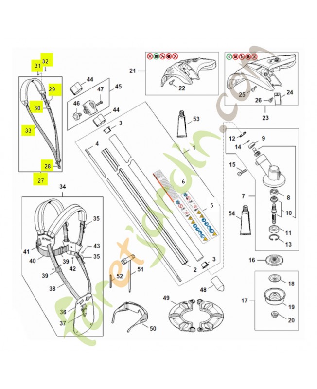 Harnais simple Stihl pour petite débroussailleuse ref 4119-710-9012