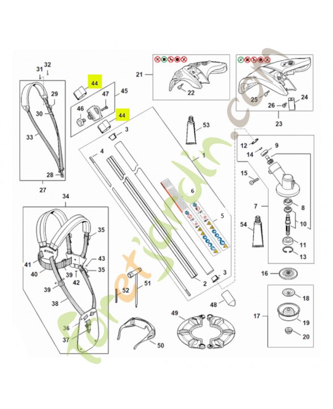 Support ø 25.4 mm 0000-182-2100 - Pièce détachée Stihl