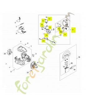 Poignée de commande FA08-790-1300- Pièce détachée Stihl