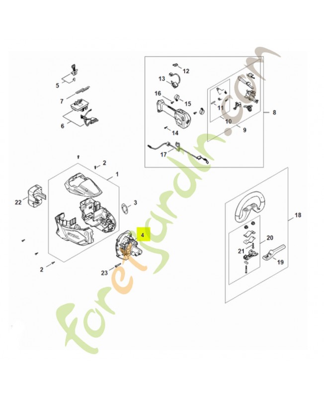 Moteur complet 80 FA08-011-6005 - Pièce détachée Stihl