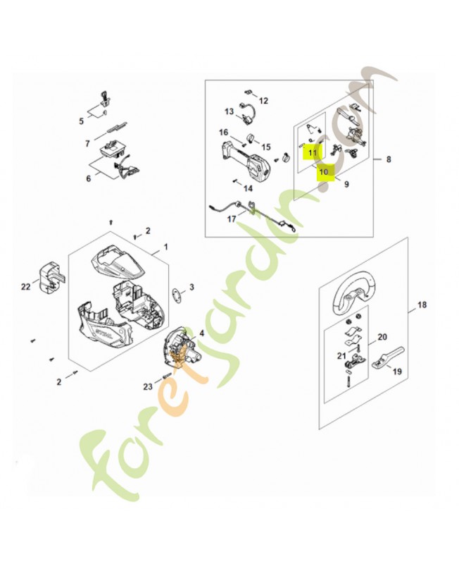 Jeu de pièces de fixation FA08-007-1300- Pièce détachée Stihl