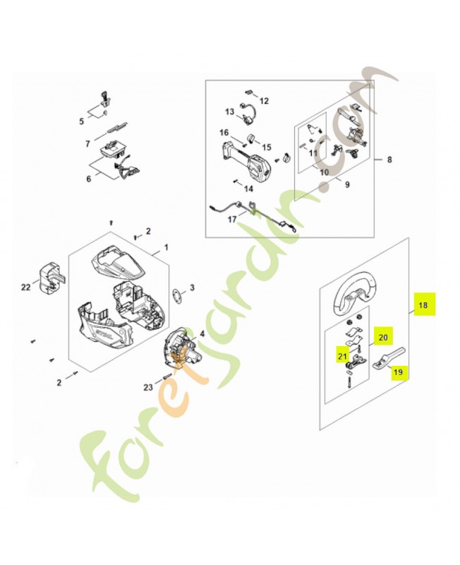 Poignée circulaire FA08-790-3400- Pièce détachée Stihl