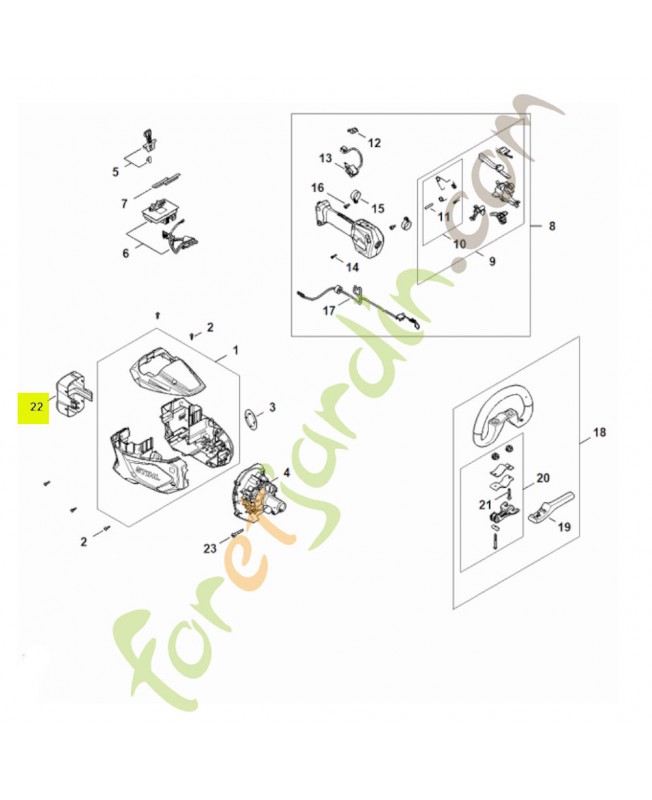 Couvercle de logement pour batterie AK stihl 4520-602-0900